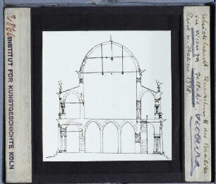 Vicenza, Basilica Palladiana,Schickhardt, Schnitt der Basilika in Vicenza (Zeichnung 1598)