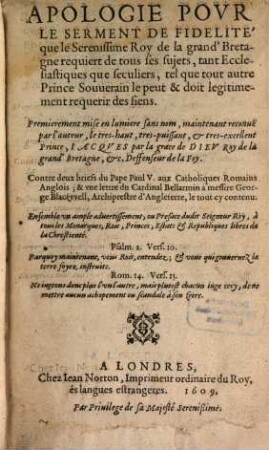 Apologie pour le Serment de Fidelité
