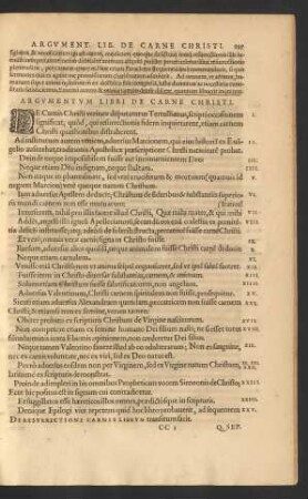 Argumentum Libri De Carne Christi