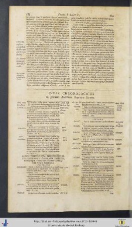 Index Chronologicus in I. Partem.