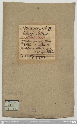 Concertos - Mus.2199-O-3a : vl, strings, bc - G; GiaA 115; TalAl Co4; RosA II.F.2.2.1