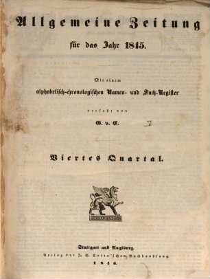 Allgemeine Zeitung. 1845, 10 - 12