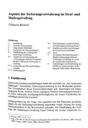 291-308, Aspekte der Sicherungsverwahrung in Straf- und Maßregelvollzug