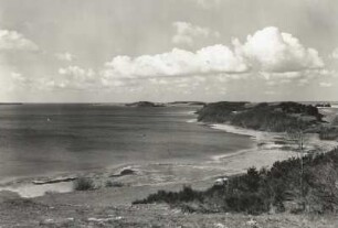 Rügen. Blick von der Moritzburg bei Baabe nach Südwest über die Having auf den Gobbiner Haken