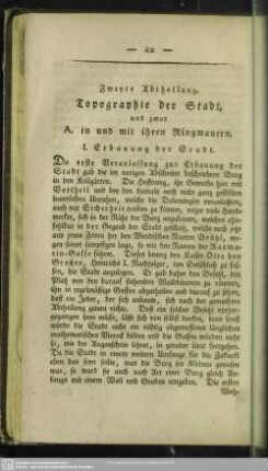 Zweyte Abtheilung. Topographie der Stadt ...