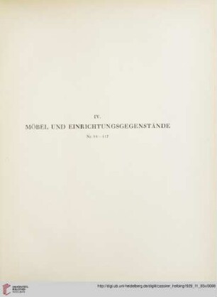 IV. Möbel und Einrichtungsgegenstände (Nr. 94-117)