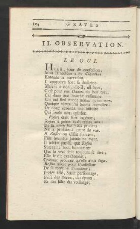 II. Observation.