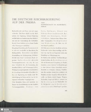 Die deutsche Reichsregierung auf der Pressa