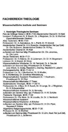 Fachbereich Theologie
