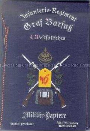 Hülle für Militärpapiere eines Angehörigen des Infanterie-Regiments "Graf Barfuß"