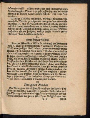 II. Vom freyen Willen.