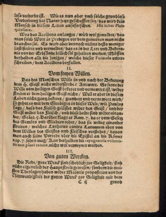 II. Vom freyen Willen.