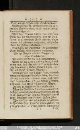 Noch einige Regeln vom Buchstabiren: