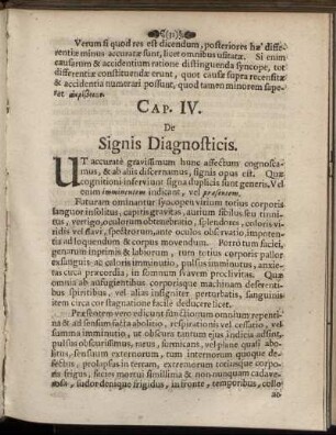 Cap. IV. De Signis Diagnosticis