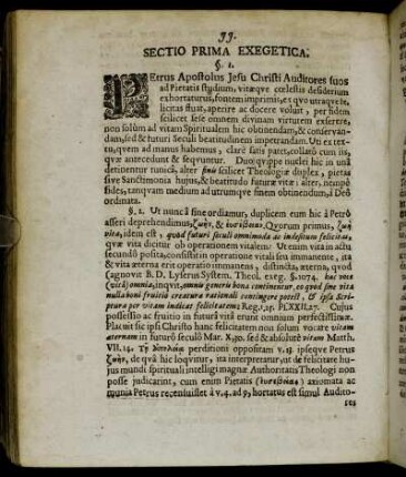 Sectio Prima. Exegetica.