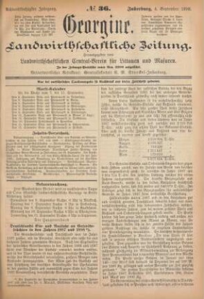 Achtundfünfzigster Jahrgang. No. 36. Insterburg, 4. September 1890.