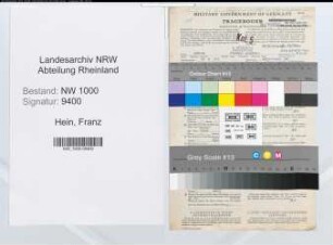Entnazifizierung Franz Hein, geb. 16.06.1900 (Schriftsteller)