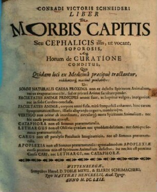 Liber de Morbis Capitis ...