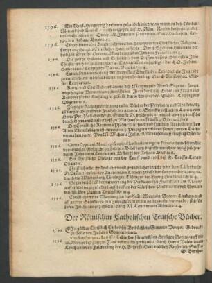 Der Römischen Catholischen Teutsche Bücher.