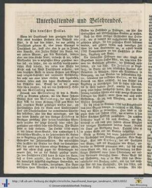 Unterhaltendes und Belehrendes.