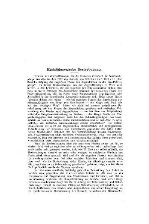 Heilpädagogische Bestrebungen