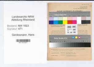 Entnazifizierung Hans Gerdesmann , geb. 25.11.1908 (Verw.-Angest.)