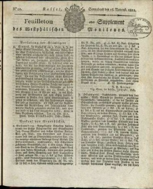 No. 92, Sonnabend den 16. Novemb. 1811