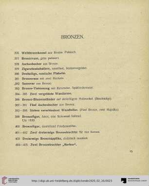 Bronzen (Nr. 376-428)