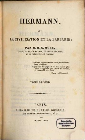 Hermann, ou la civilisation et la barbarie, 2