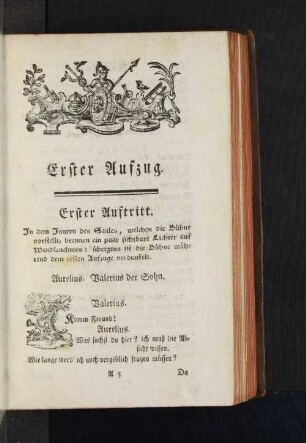 [Aurelius, ein Trauerspiel.]