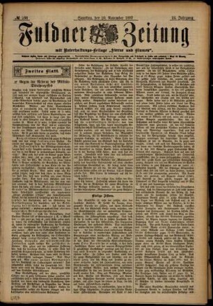 Zweite Ausgabe vom Samstag, den 20. November 1897.