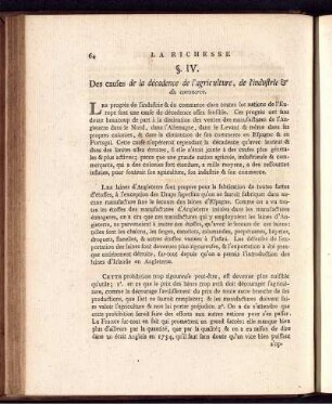 § IV. Des caufes de la décadance de l'agriculture, de l'industrie & du commerce.