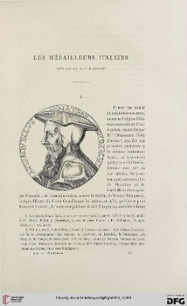 2. Pér. 19.1879: Armand, Alfred, Les médailleurs italiens des XVe et XVIe siècles : [Rezension]