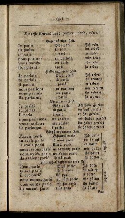Die erste Abwandlung: - Gebrauch der Mittelwörter.