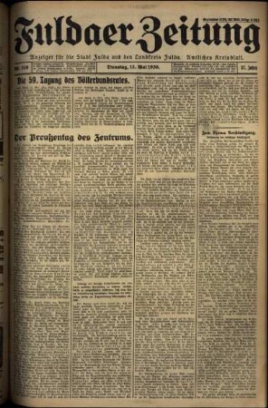 Ausgabe vom Dienstag, den 13. Mai 1930.