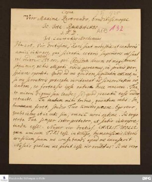 Brief von Johann Lorenz Mosheim an Johann Jacob Rambach.
