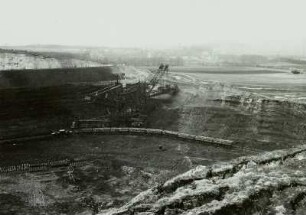 Braunkohle, Tagebau Hirschfelde (Kopalnia Turoszów), während des 3. Erdrutsches 1941