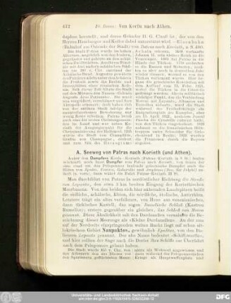 A. Seeweg von Patras nach Korinth (und Athen).