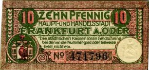 Frankfurt an der Oder, Stadt: 10 Pfennig 1920