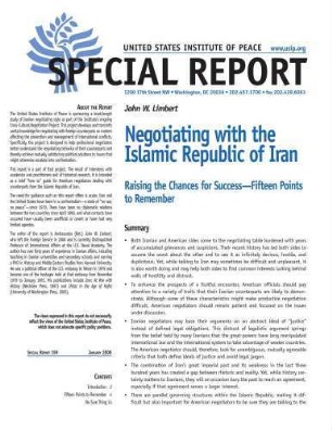 Negotiating with the Islamic republic of Iran : raising the chances for success ; fifteen points to remember