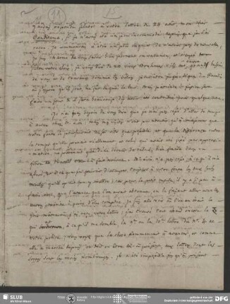 Eigenh. Brief von Claude C. Fauriel an August Wilhelm von Schlegel, Paris, 10.02.1821