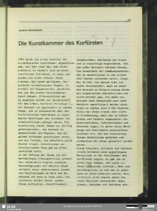 Die Kunstkammer des Kurfürsten