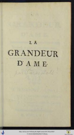 La grandeur d'âme