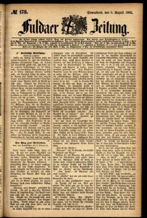 Ausgabe vom Samstag, den 05. August 1882.