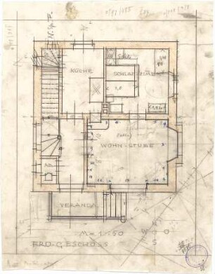 Pfann, Paul; Landhaus Zollinspektor Ed. Glück - Grundriss EG