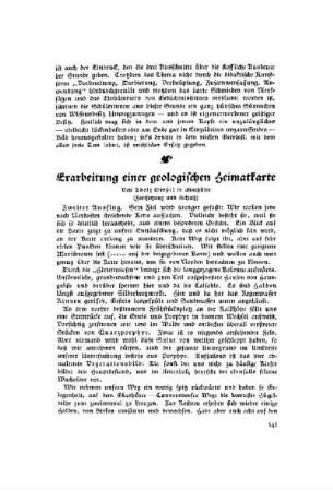 Erarbeitung einer geologischen Heimatkarte : (Fortsetzung und Schluß)