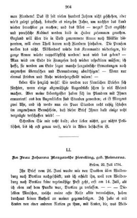 LI. An Frau Johanna Margarethe Sieveking, geb. Reimarus.