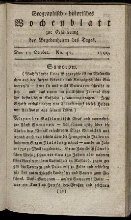 No. 42. Den 19. October. 1799.