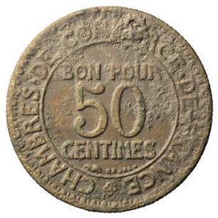 Fundmünze, 50 Centimes (FRF), 1923