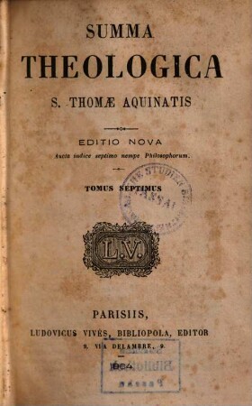 Summa theologica S. Thomae Aquinatis, 7